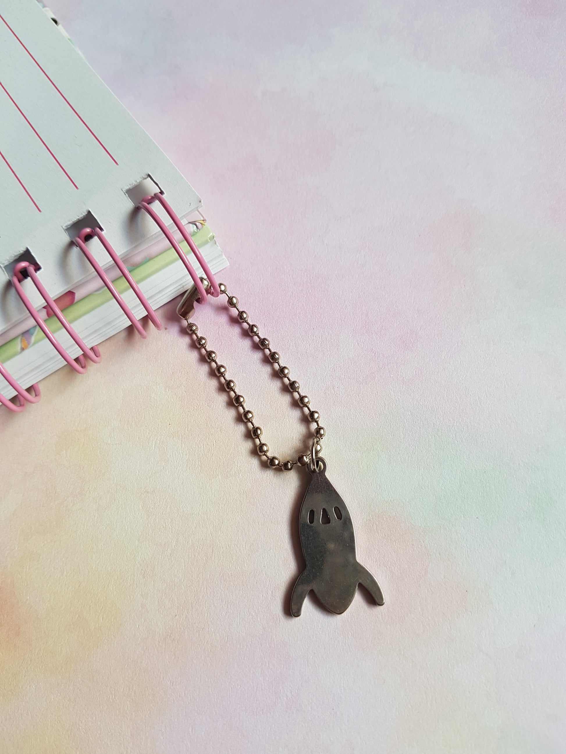 Rocket Planner Charm | Stainless Steel Pendant | Cute Journal & Zipper Accessory | Handmade Space-Themed Gift