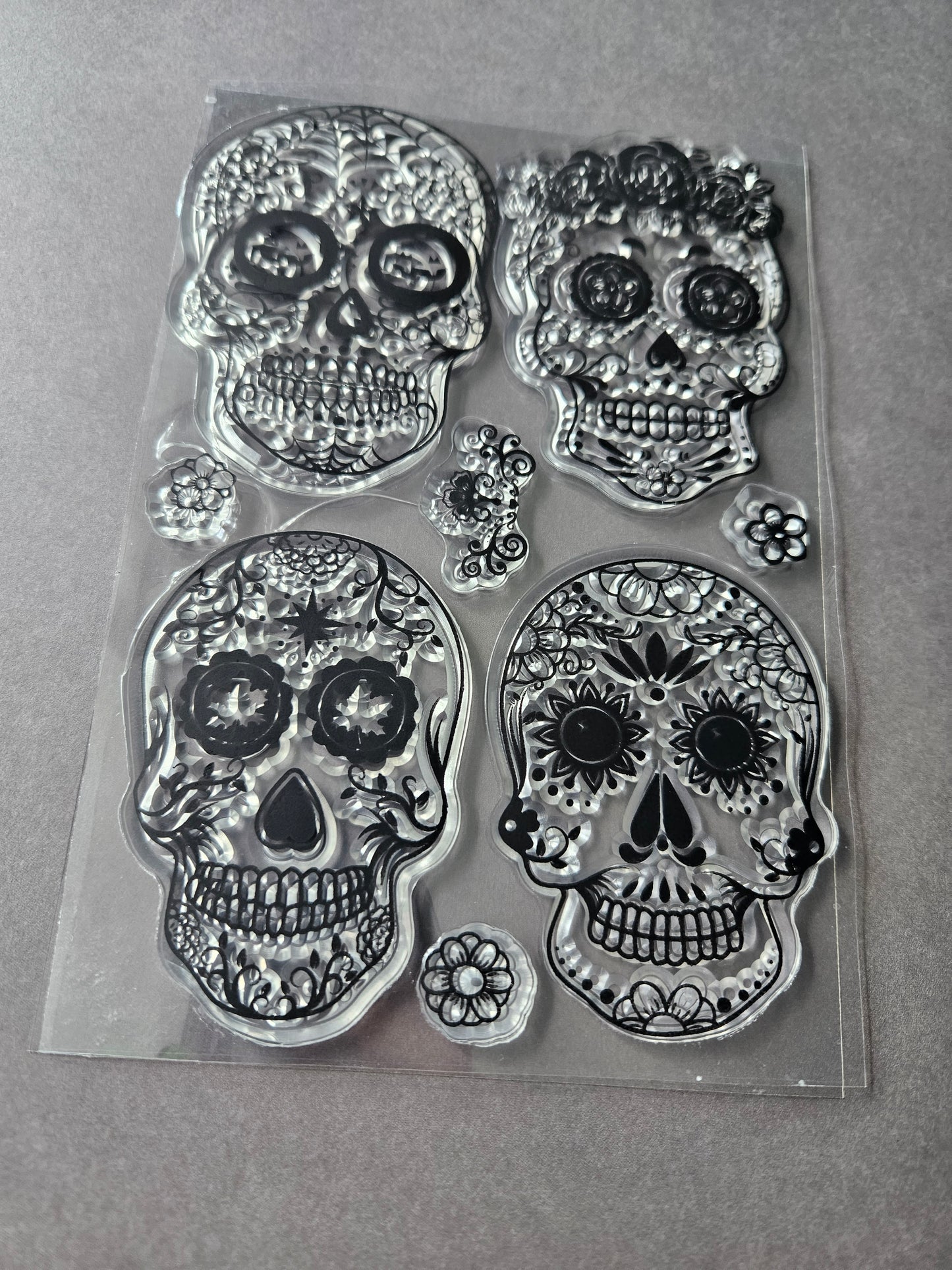 Clear Silicone Stamp Sheet - Sugar Skulls