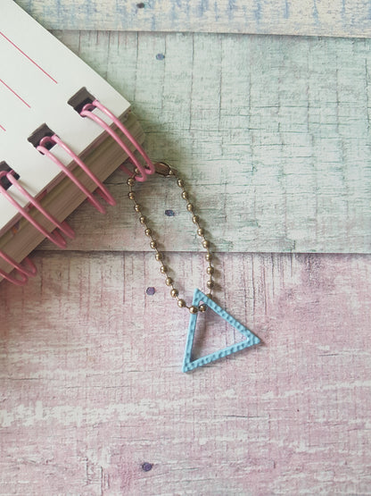 Pastel Geometric Planner Charm | Circle, Square, Triangle | Metal Pendant Accessory | Cute Journal & Zipper Decor