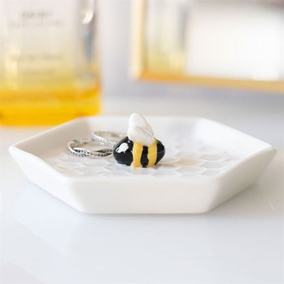 Bee Hexagonal Trinket Dish