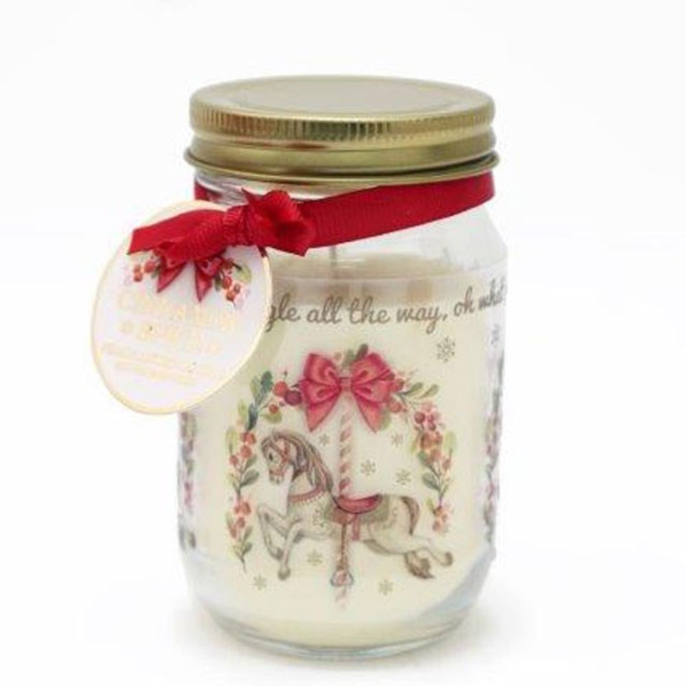 12cm Christmas Carousel Candle Jar