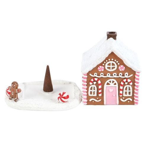 Pink Gingerbread House Incense Cone Burner