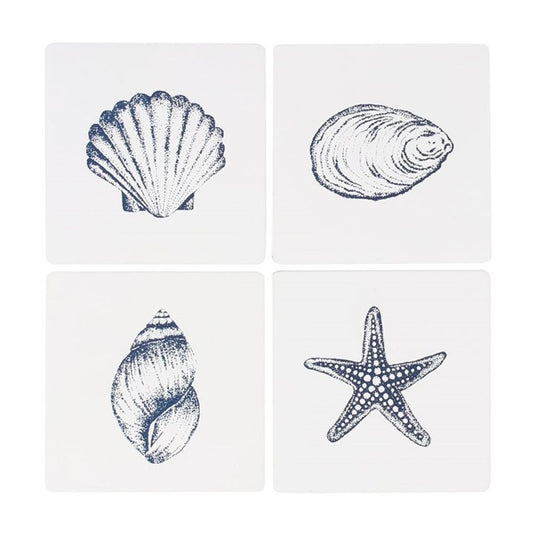 Coastal Charm Seashell Coaster Set