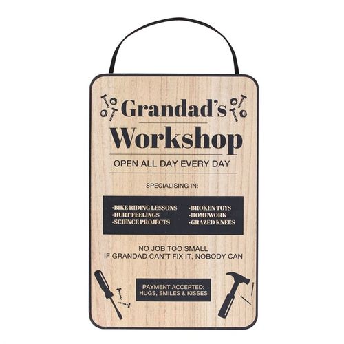 30cm Grandad's Workshop Hanging Sign