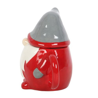 Red and Grey Gonk Lidded Mug