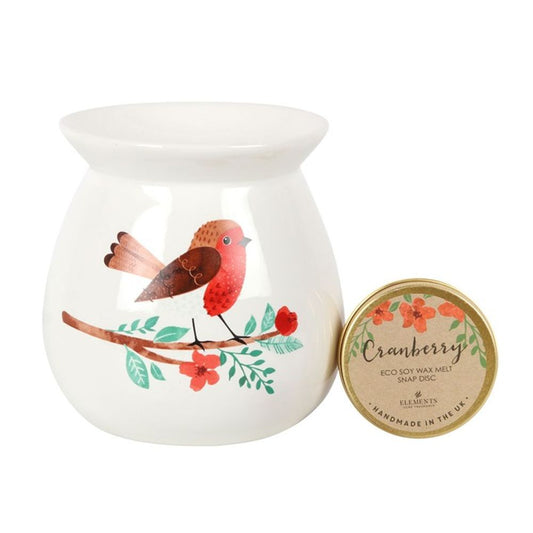 Garden Robin Wax Melt Burner Gift Set