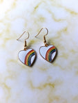 white rainbow heart earrings