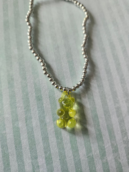 Gummy Bear Bracelet | Beaded Acrylic Bear Charm Bracelet | Colourful Stretch Bracelet | Cute Alternative Jewellery | Various Colours