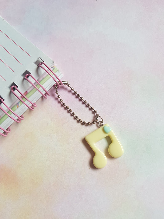 musical note planner charm - yellow