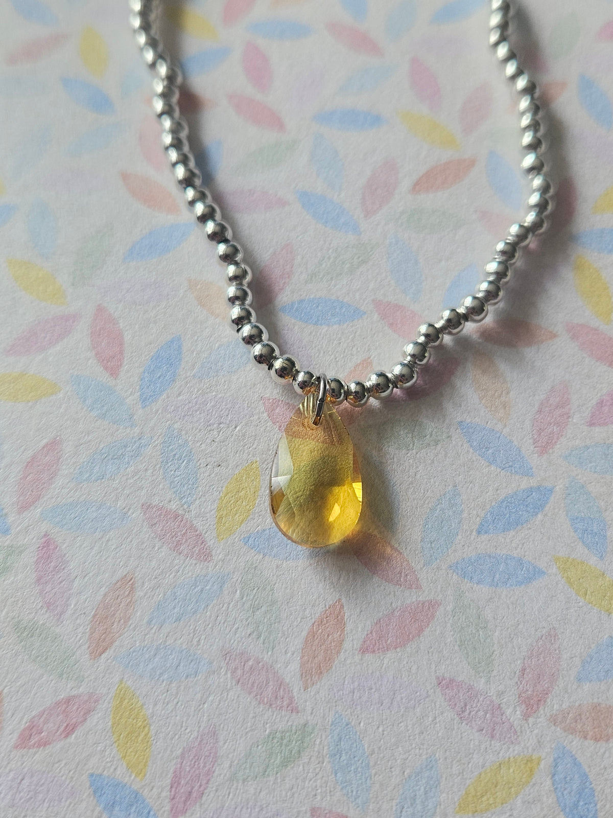 Glass Drop Bracelet | Beaded Faceted Glass Charm Bracelet | Colourful Stretch Bracelet | Silver Tone Beaded Jewellery | Various Colours