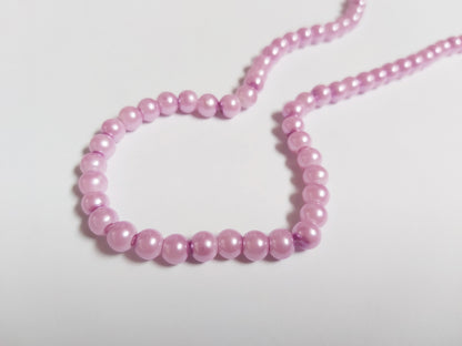 6mm glass pearl beads - lilac