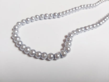 6mm glass pearl beads - silvery purple