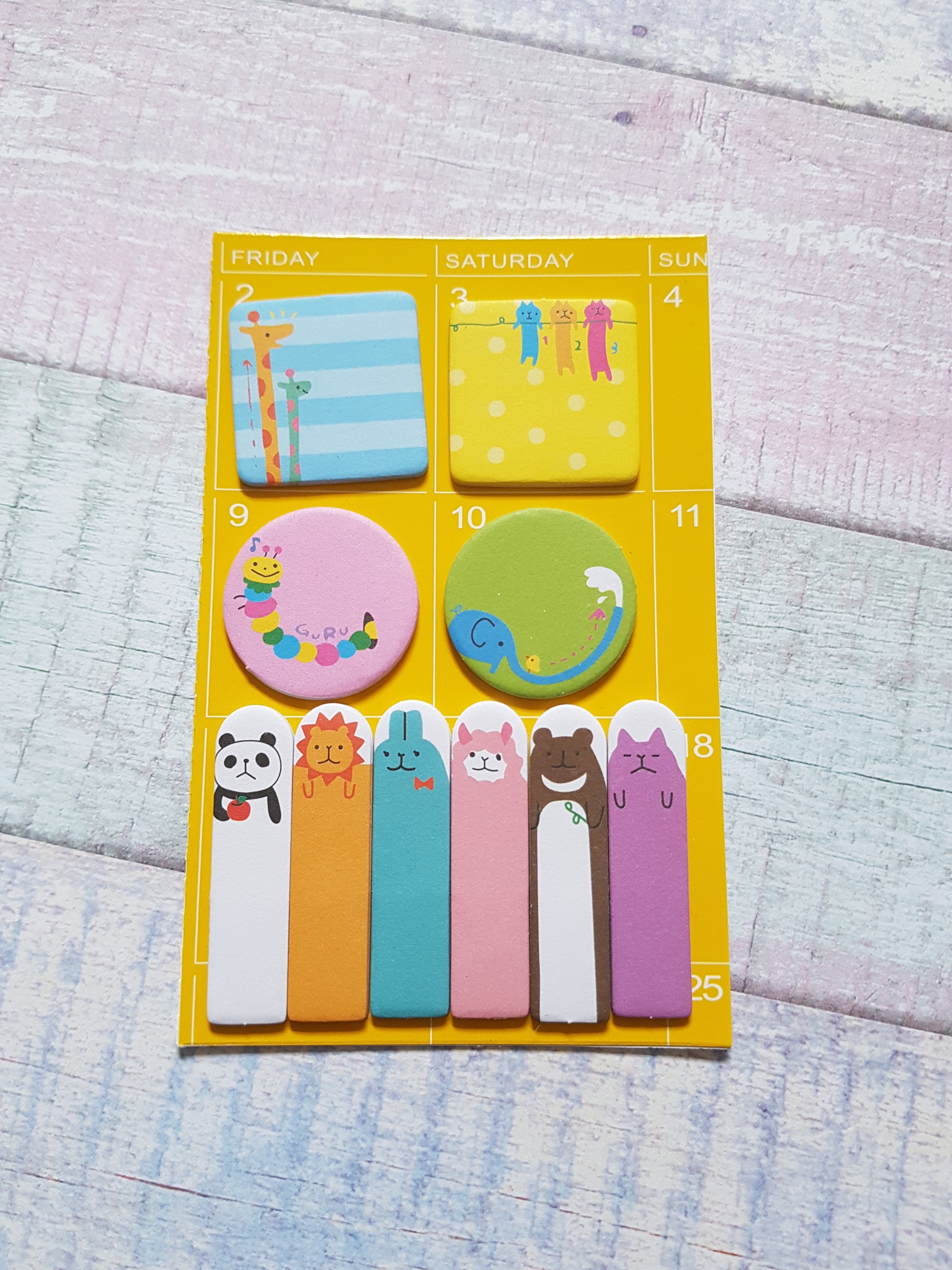 sticky memo tabs set - animals 