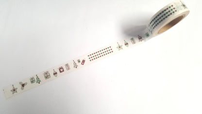 10m washi tape - 15mm - patchwork christmas