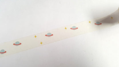 1 x 10m Roll Adhesive Craft Washi Tape - 15mm - Planets & Stars