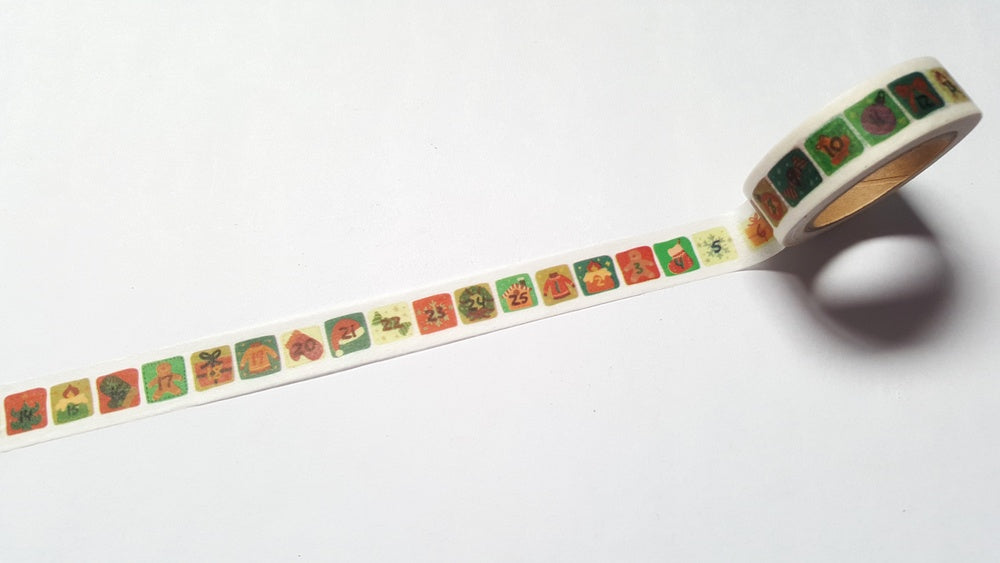 christmas advent washi tape 