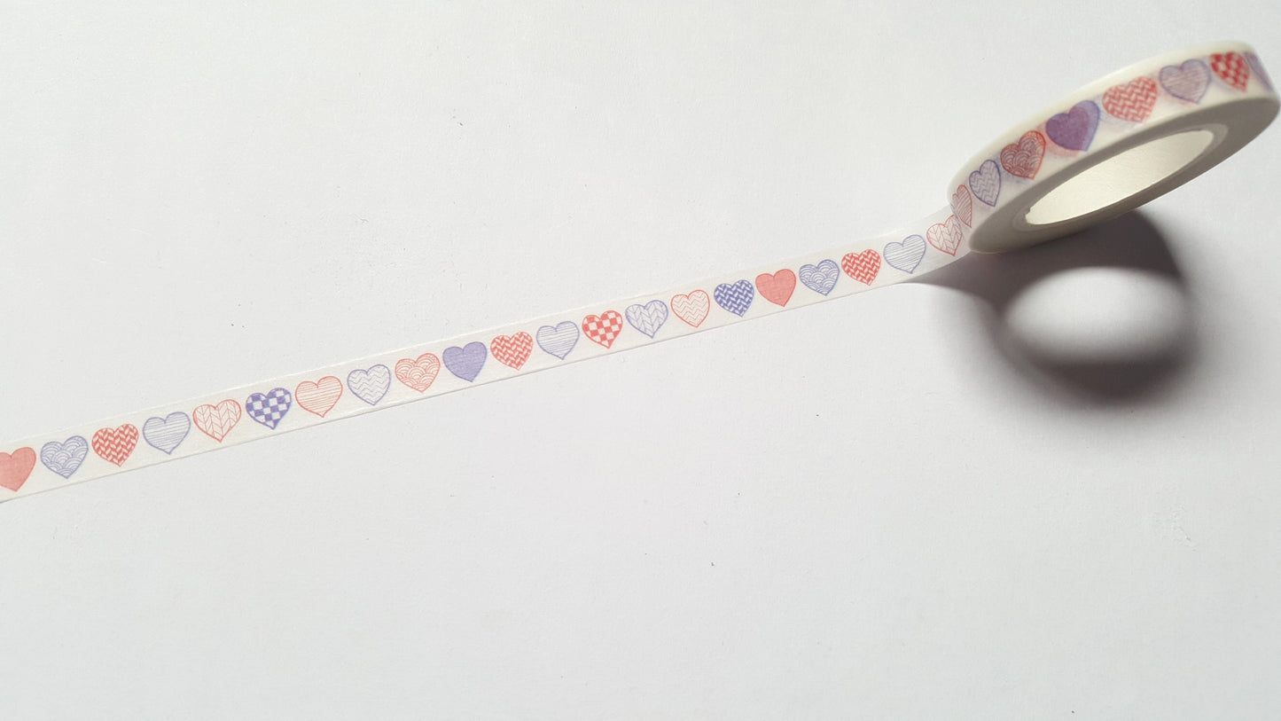 patchwork hearts washi tape