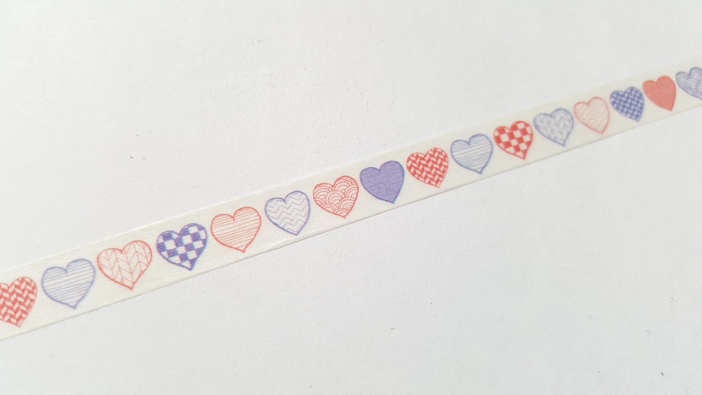 patchwork hearts washi tape