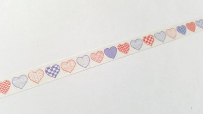 patchwork hearts washi tape