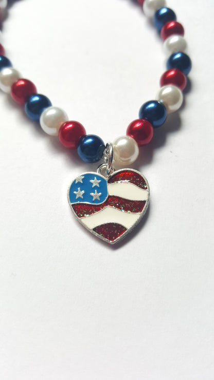 beaded USA flag bracelet