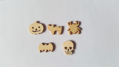 20mm wooden halloween shapes