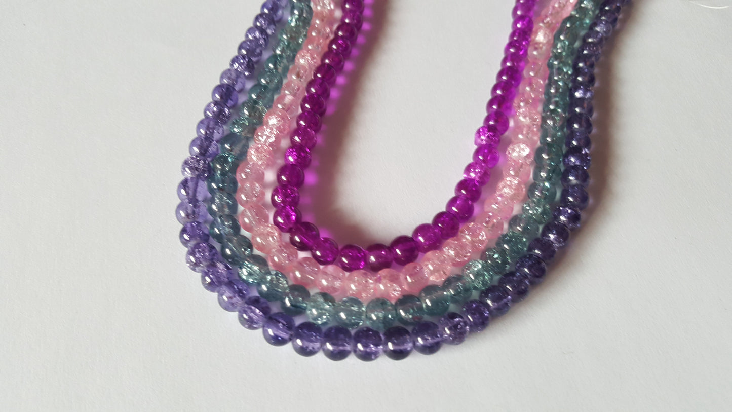 6mm crackle glass beads