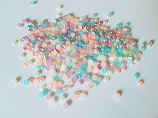 acrylic pearl cabochons - mixed colour