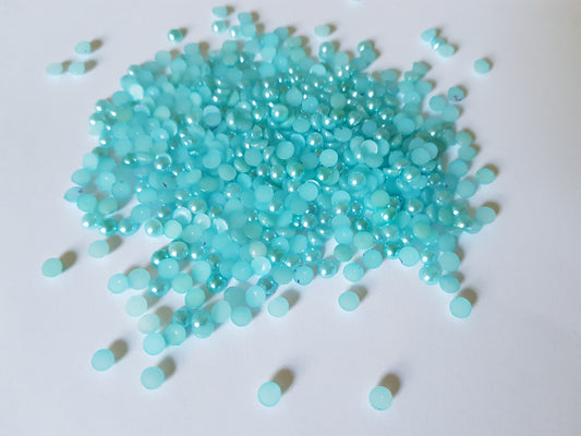 acrylic pearl cabochons - blue