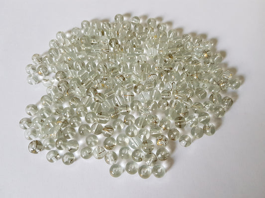 6mm crackle drawbench beads - clear