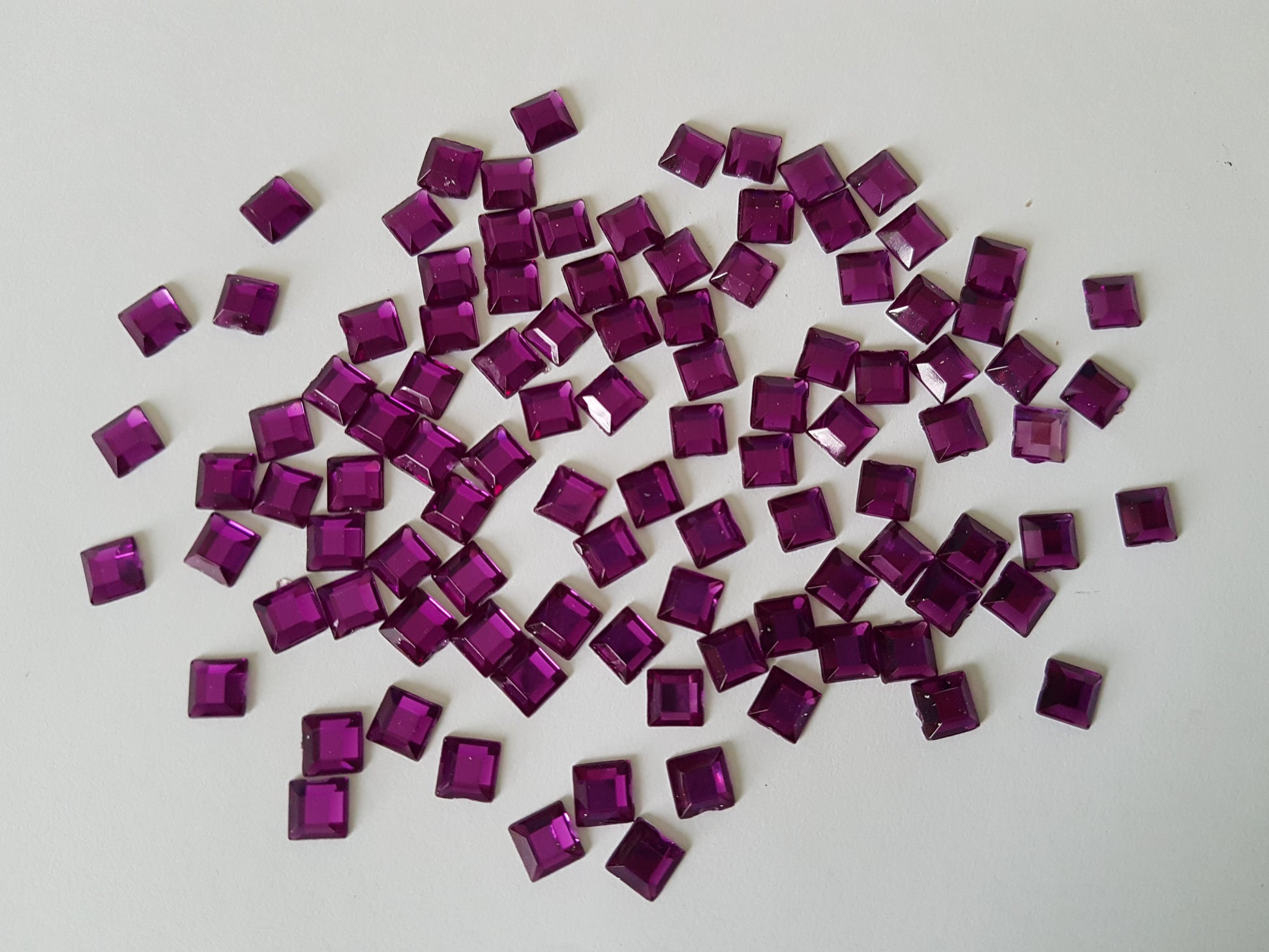 resin rhinestones - square - purple