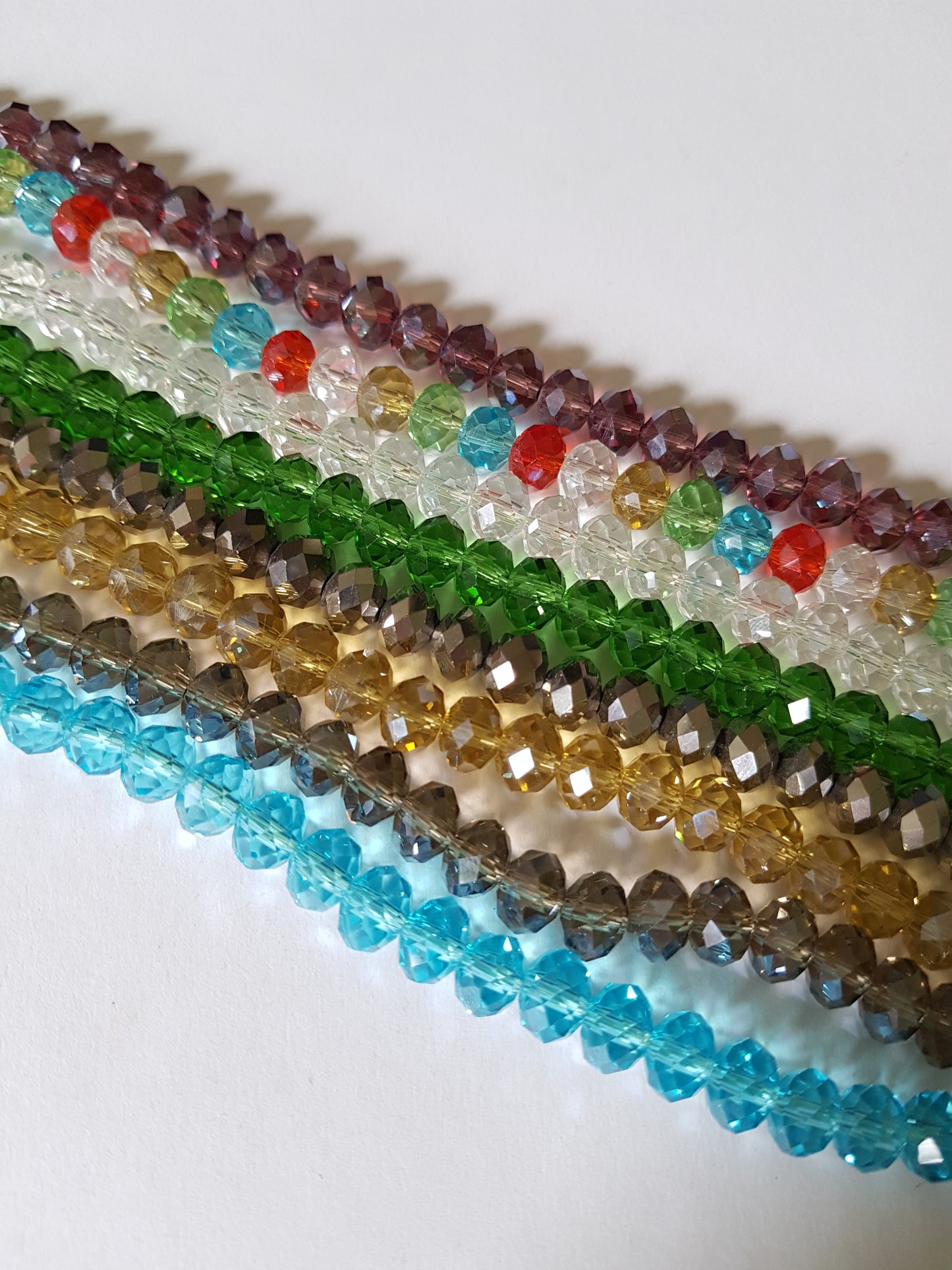 8mm faceted glass rondelle beads