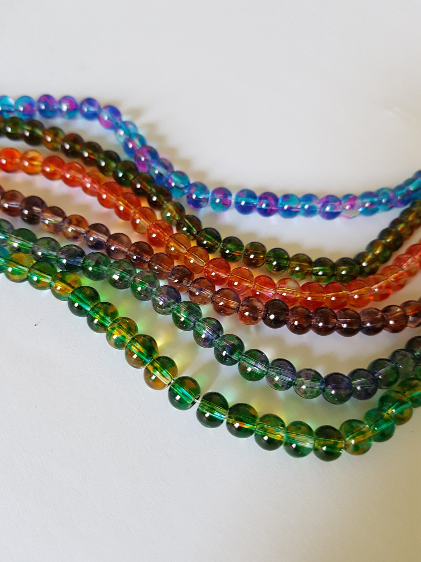6mm mottled glass beads