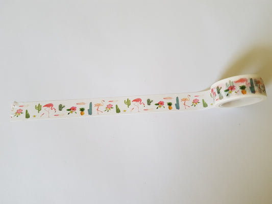 flamingo washi tape, cactus washi tape, flowers washi tape