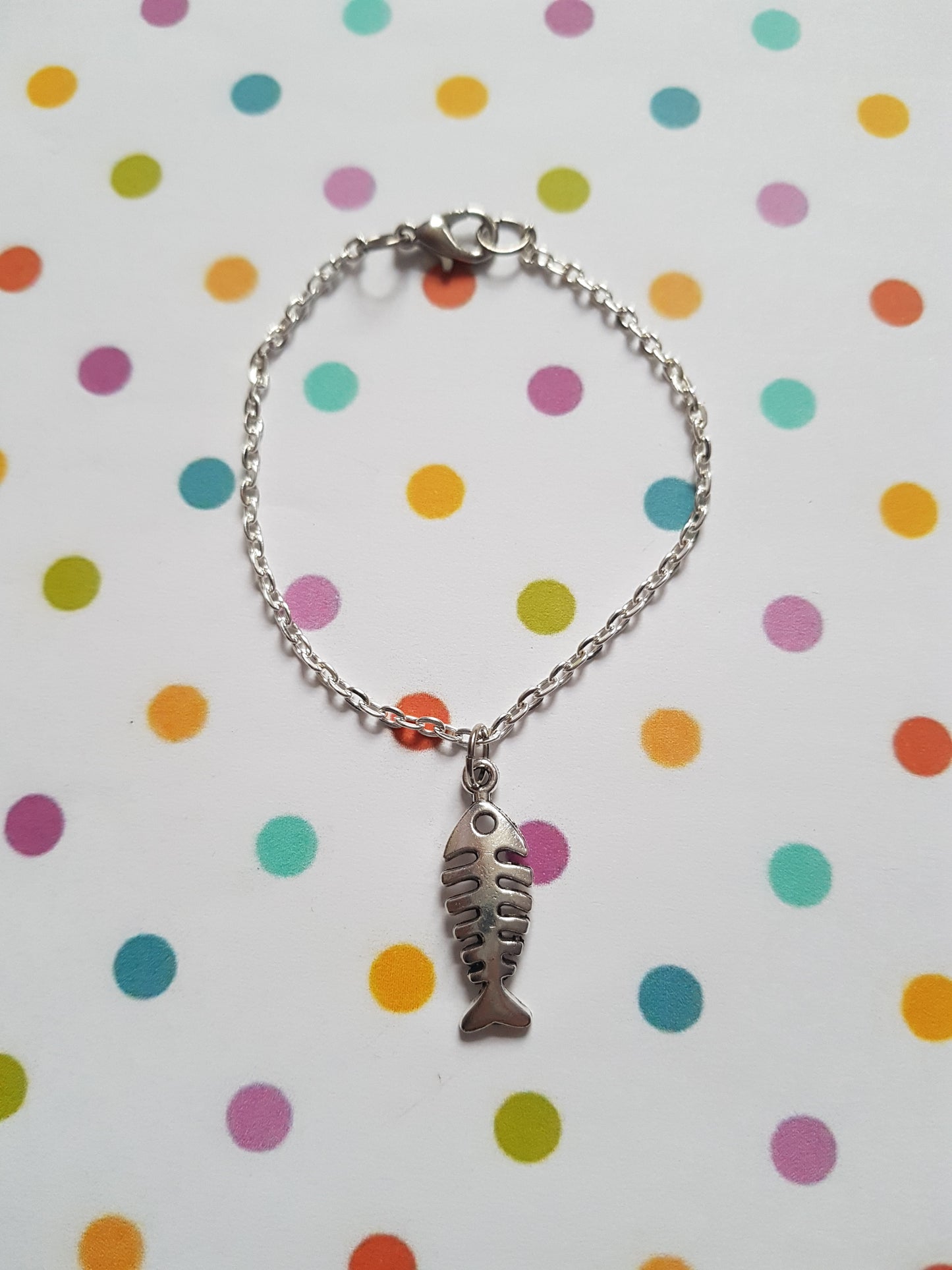 fish skeleton charm bracelet