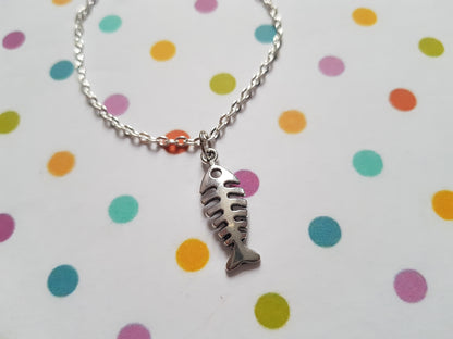 fish skeleton charm bracelet 