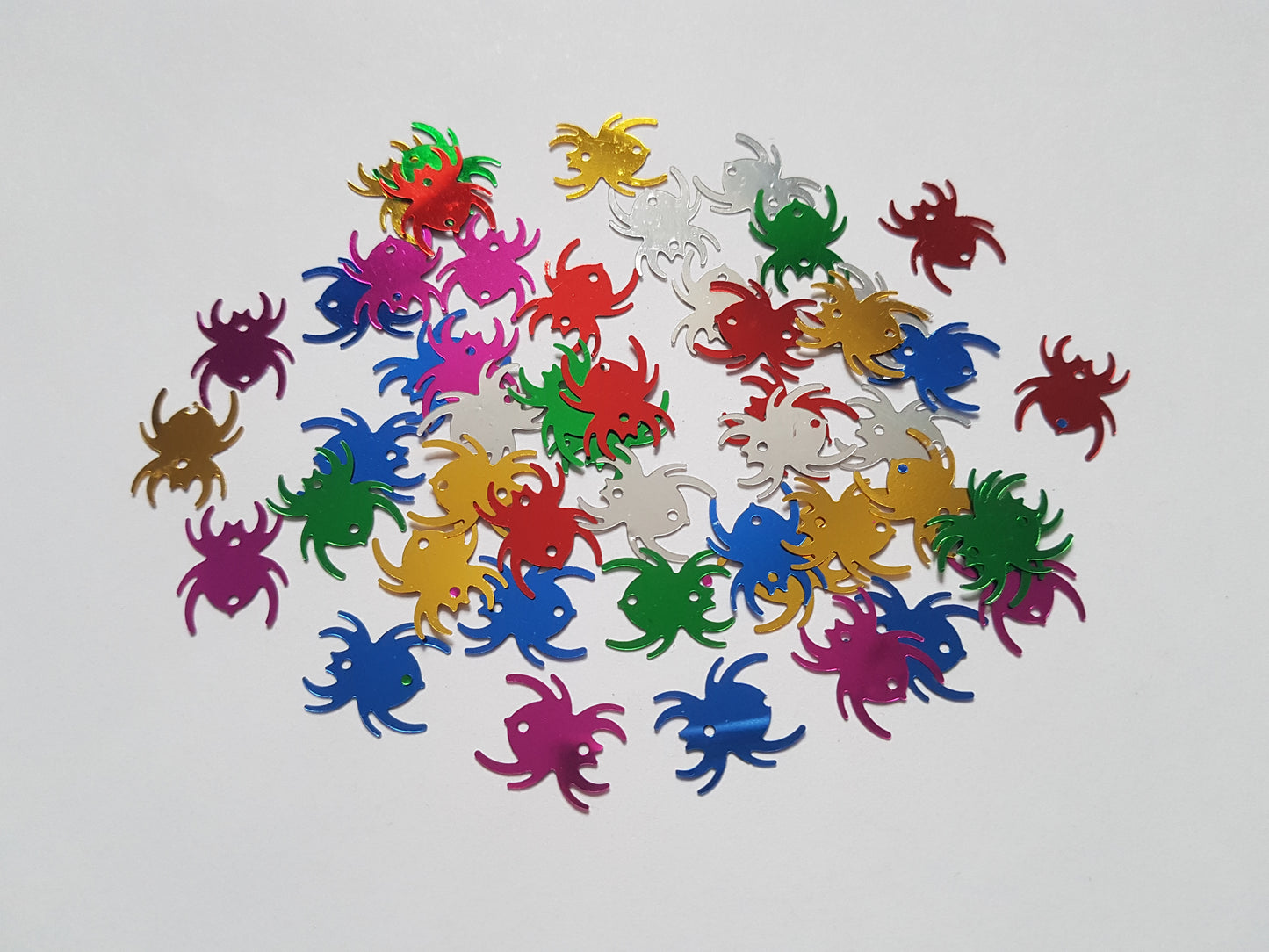 15mm spider sequins - mixed colour