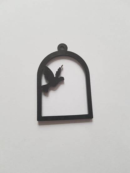 1 x Acrylic Open Bezel Pendant - Resin Crafts - 50mm - Rabbit