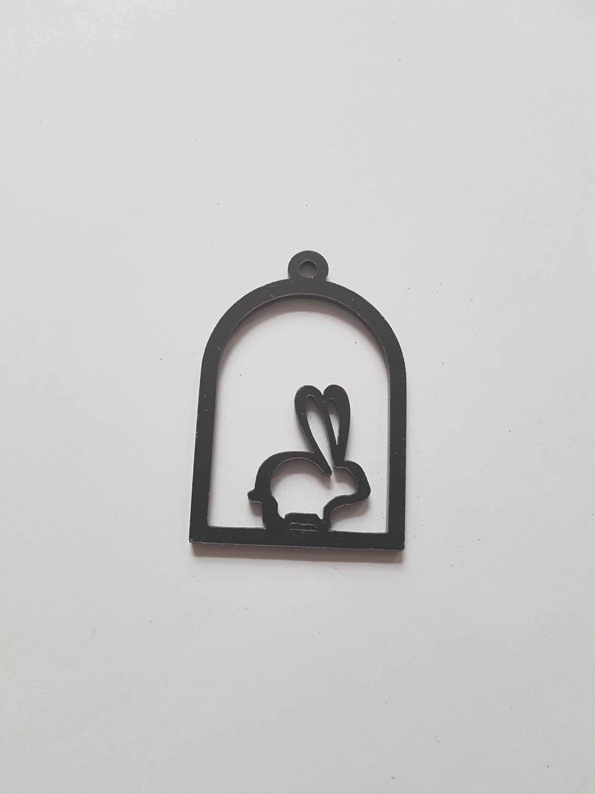 52mm acrylic bezel pendant - rabbit