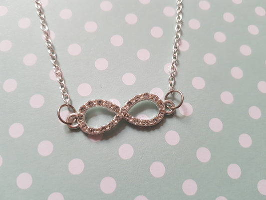 rhinestone infinity link necklace 