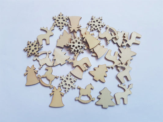 wooden christmas shapes