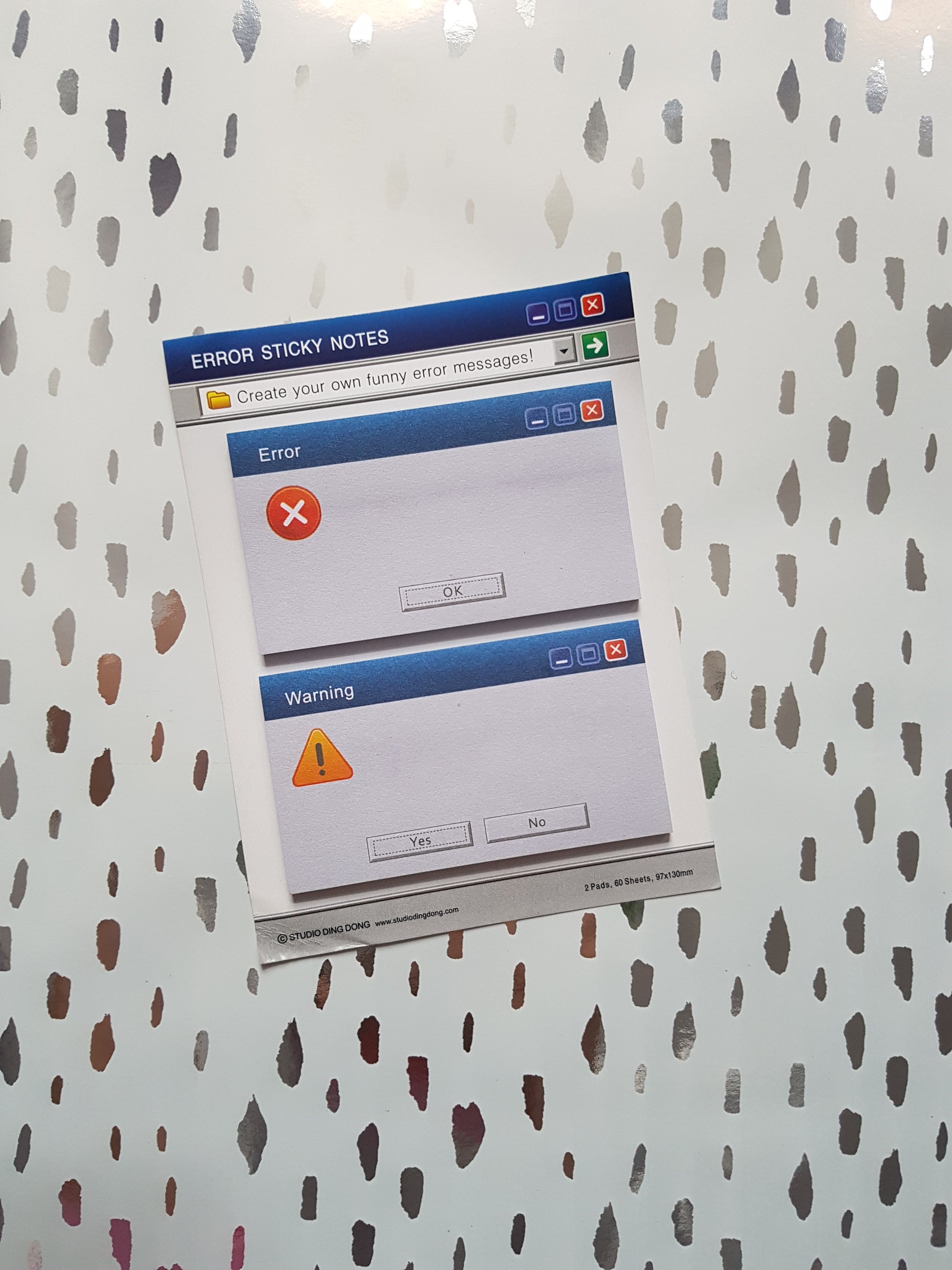 error computer memo pad