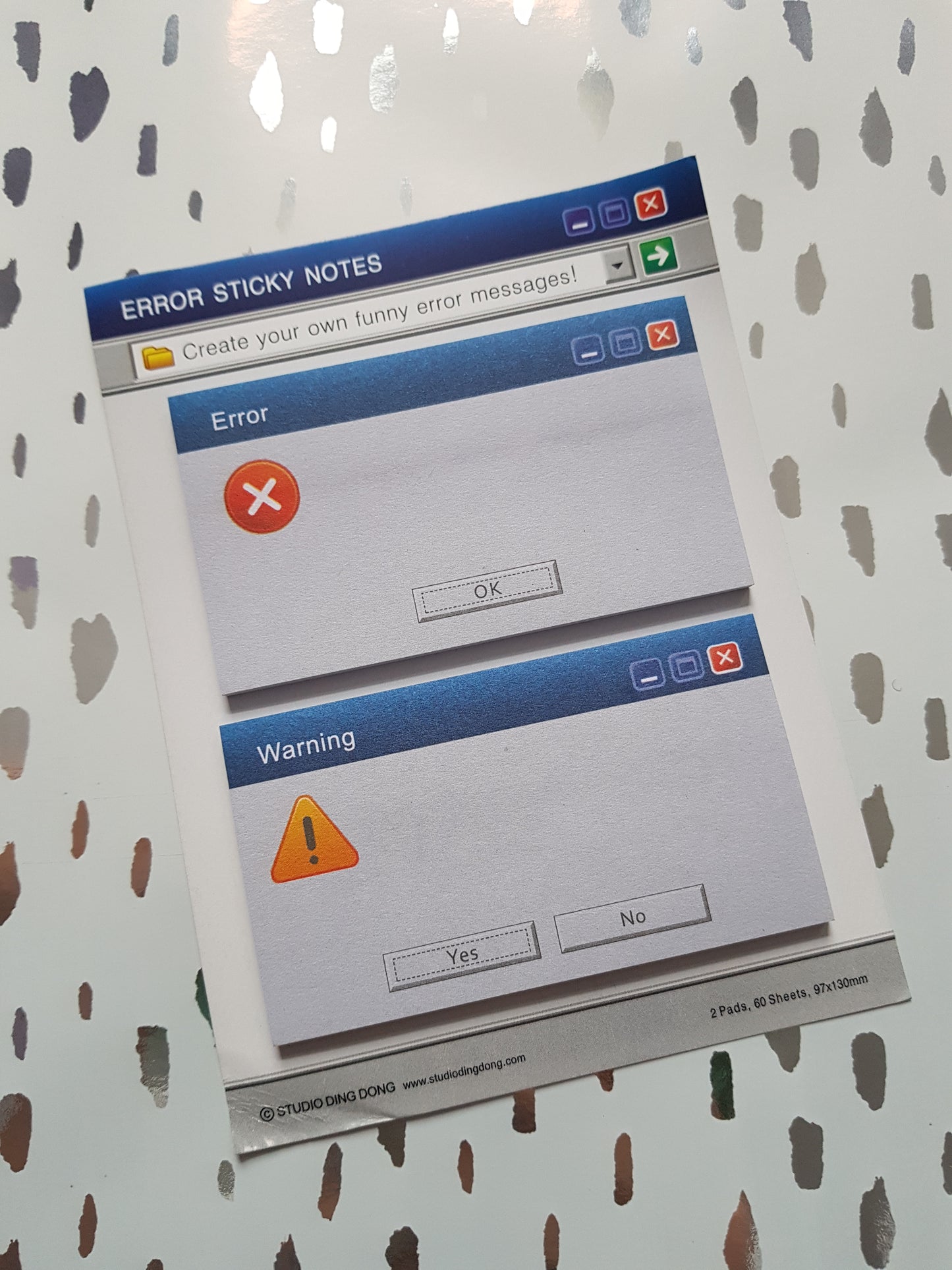 error computer memo pad