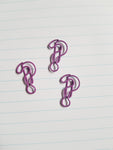 purple question mark paper clips
