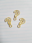 yellow question mark paper clips