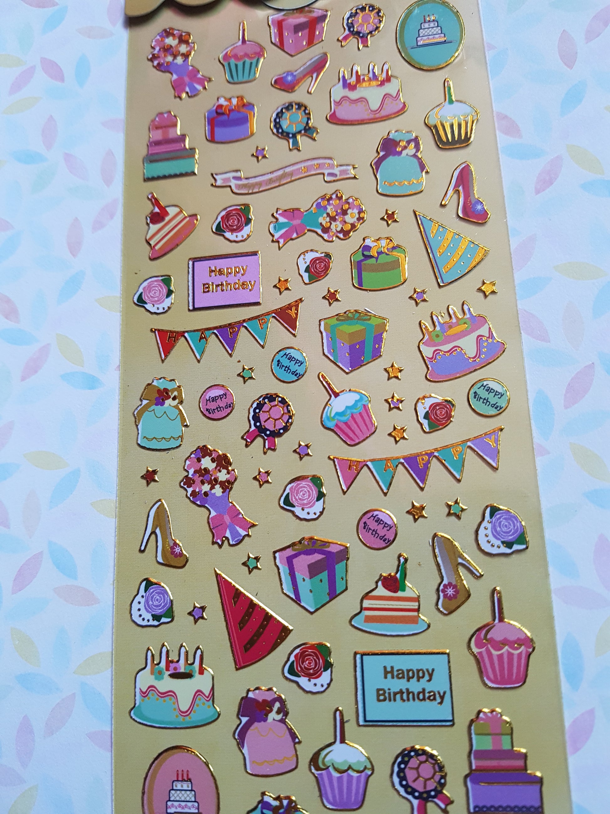 birthday stickers sheet