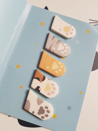 cat paws sticky memo tabs