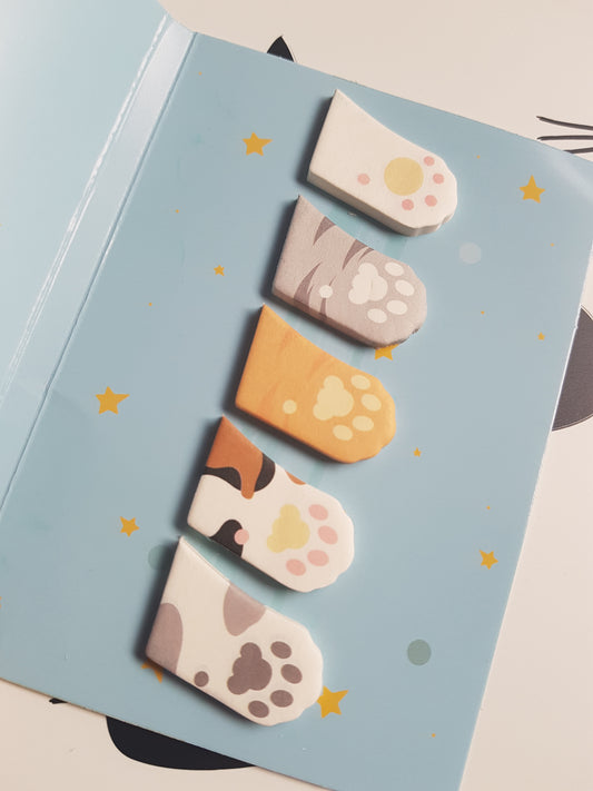 cat paws sticky memo tabs