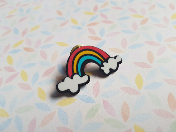 resin pin badge - rainbow
