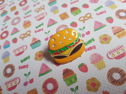 enamel pin badge - burger 