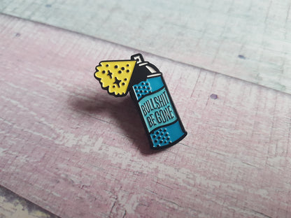 enamel pin badge - bullshit be gone